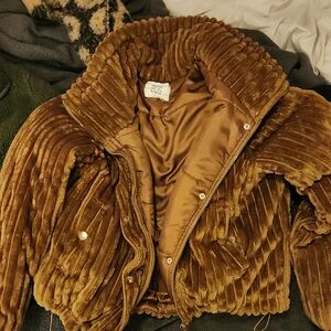 Urban Outfitters Brown Corduroy Puffer Jacket